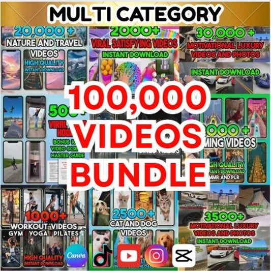 100K Viral Reels Bundle for Creators | AI Animated, Gaming, Gym, Funny, Cat Dog, Motivational Shorts for Instagram, TikTok & YouTube